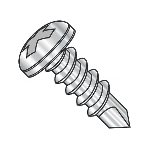 Usa Industrials Self-Drilling Screw, #10-16 x 1/2 in, Plain 18-8 Stainless Steel Pan Head Phillips Drive BULK-SCRW-10821 - main